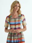 Mehrfarbig Sommerkleid aus Baumwolle 4043