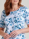 Blaue Rosen Must-have-T-Shirt mit Rosendruck 6010