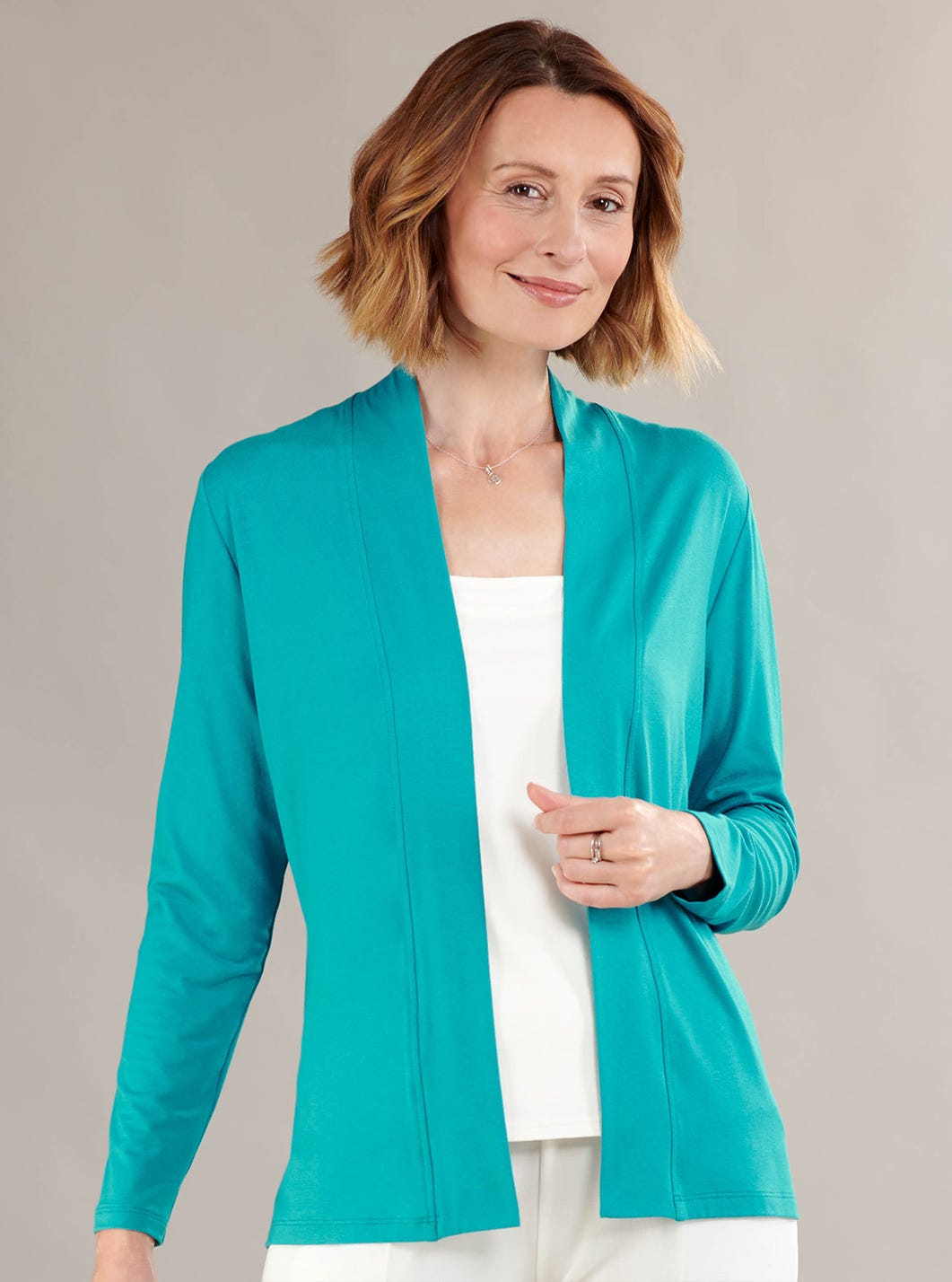 Teal Supersoft Edge-to-Edge Cardigan 8805